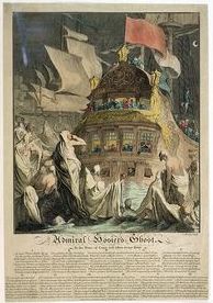 Zeitgenössischer illustrierter Druck mit dem Gedicht „Admiral Hosiers Ghost“ von Richard Glover