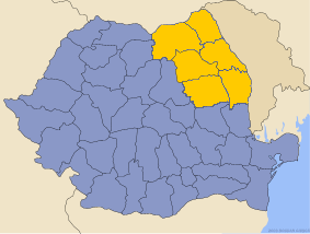 Bölgenin Romanya üzerindeki konumu