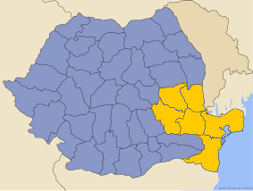 Bölgenin Romanya üzerindeki konumu