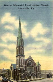 Warren Memorial Presbyterian Church pictured in a postcard ca. 1928.