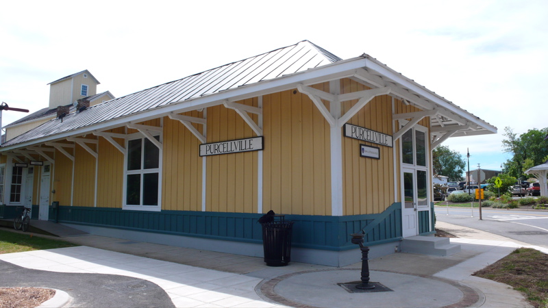 This is a full image. It fills the page. The train station that was once part of the W&OD rail line and is now the western end of the W&OD trail.