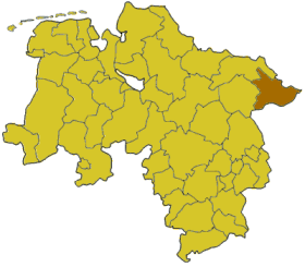 Poziția regiunii Districtul Lüchow-Dannenberg