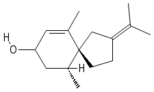 Structuurformule van vetiverol (isomeer 1)