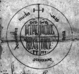 Rota Alexanders III. auf einem Privileg von 1175 mit der Devise Vias tuas Domine demonstra michi