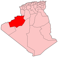 Map of Algeria showing Bechar province