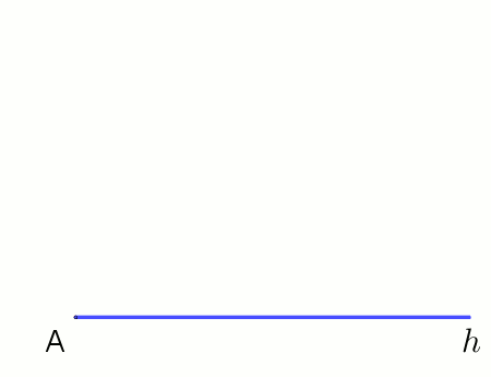 Konstruktion eines rechten Winkels in einem Punkt '"`UNIQ--postMath-00000028-QINU`"' ('"`UNIQ--postMath-00000029-QINU`"' frei wählbar) einer Halbgeraden '"`UNIQ--postMath-0000002A-QINU`"', bei eingeschränkten Platzverhältnissen, mit Hilfe des Thaleskreises, Animation