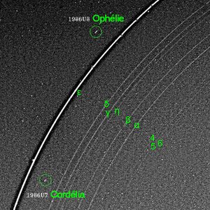 Die Monde Ophelia und Cordelia, aufgenommen von Voyager 2