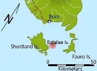 Location of Balalae Island; the southern end of Bougainville Island can be seen at the top