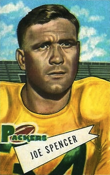 Spencer pictured on a 1952 Bowman football card