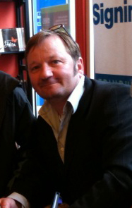 Mick Manning at a signing session at Edinburgh Book festival