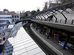 The view of the station from the southern overbridge