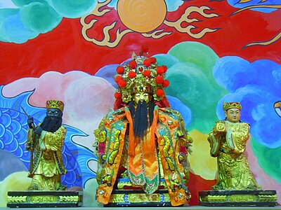 Altar to Poh Seng Tai Tay at Yuanbao Temple in Taichung, Taiwan