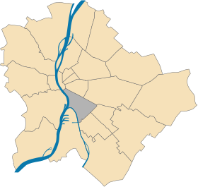 Lage des IX. Bezirks in Budapest