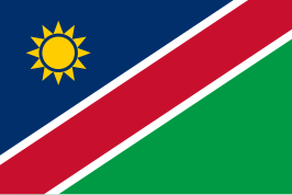 De huidige vlag van Namibië.