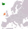 Location map for Iceland and Ireland.