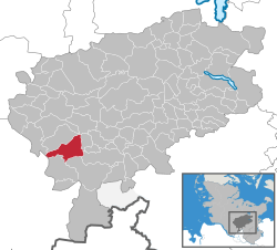 Elhelyezkedése Schleswig-Holstein térképén