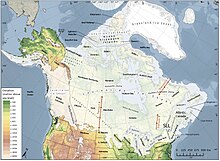 A map of the glaciated regions of North America during the Last Glacial Maximum