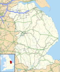 Mapa konturowa Lincolnshire, na dole po prawej znajduje się punkt z opisem „Fleet Hargate”