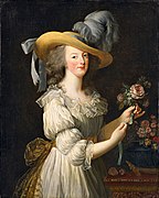 phỏng theo: Marie Antoinette in a Muslin dress 