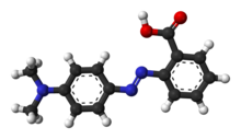 Ball-and-stick model of methyl red