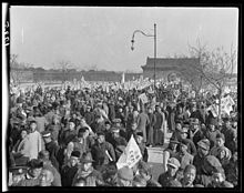 Students gather for a demonstration in Tiananmen Square, c. 1917–1919.
