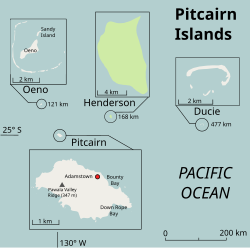 Pitcairn Adaları konumu