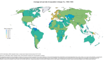 Historical population growth rate (1950–1955) estimated by the UN[7]