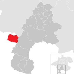 Lage der Gemeinde St. Wolfgang im Salzkammergut im Bezirk Gmunden (anklickbare Karte)