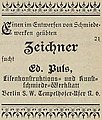 Stellenanzeige in der Zeitschrift des Bayerischen Kunstgewerbe-Vereins zu München, 1892