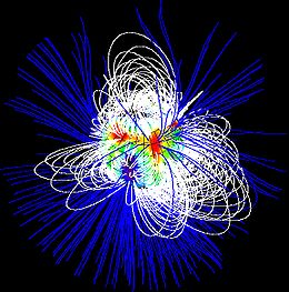 Surface magnetic field of SU Aur (a young star of T Tauri type), reconstructed by means of Zeeman-Doppler imaging