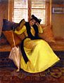 Lady in Yellow, 1902 - A portrait of Watkins's sister, Eleanor Reeves