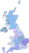 Map of European Parliament constituencies in the United Kingdom (2004–2020)