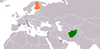 Location map for Afghanistan and Finland.