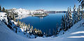 Der See im Winter mit Blick auf Wizard Island