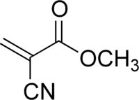 Structuurformule van methyl-2-cyanoacrylaat