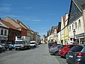 Mírové Square, western part with old houses