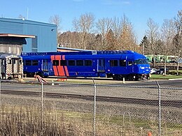 WES commuter rail 2001 is the only cab car in a fleet of powered DMUs and is the 1st streamlined cab car in the US.