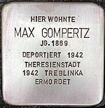 Stolperstein für Max Gompertz (Uerdinger Straße 412)