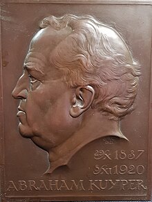 A metal embossing of Abraham Kuyper