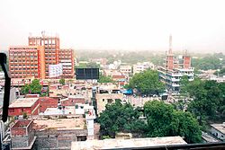 Civil Lines skyline with Indira Bhavan in background