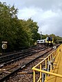 A train from Ascot joins the line from Woking at Ash Vale Junction in August 2023.