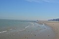 Sight of Blankenberge beach on the morning