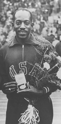 Harrison Dillard tijdens de Olympische Spelen van 1952, Helsinki.