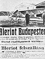 Louis Blériot budapesti bemutatójának korabeli plakátja