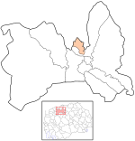 Karte von Nordmazedonien, Position von Opština Šuto Orizari hervorgehoben