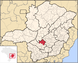 Ligging van de Braziliaanse microregio Divinópolis in Minas Gerais