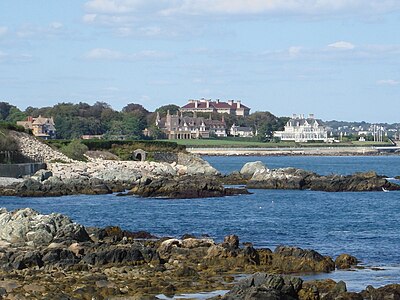 The Newport Cliff Walk is considered one of the top attractions in Newport, Rhode Island. It is a 3.5-mile (5.6 km) public access walkway that borders the shore line, and it has been designated a National Recreation Trail.