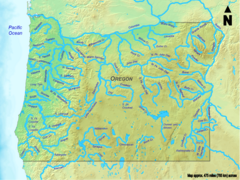 All Oregon streams over 50 miles (80 km) in length