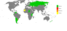 Land hvor Tamara (grønt) er mye brukt