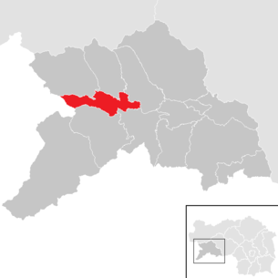 Lage der Gemeinde Ranten im Bezirk Murau (anklickbare Karte)